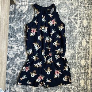 Loft Navy Romper w/ Flowers